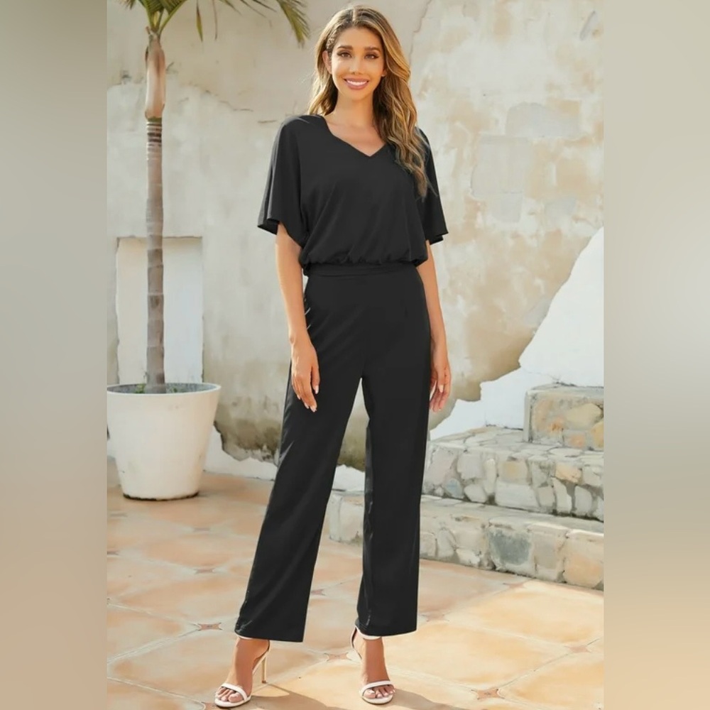Fancyinn Wide Leg Black Jumpsuit
